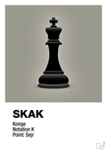 plakat: spillebrikken konge i sort - battleship gray-Brætspil-A1two3
