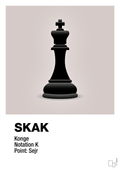 plakat: spillebrikken konge i sort - broken beige-Brætspil-A1two3