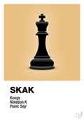 plakat: spillebrikken konge i sort - charismatic-Brætspil-A1two3