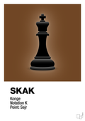plakat: spillebrikken konge i sort - dark brown-Brætspil-A1two3