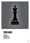 plakat: spillebrikken konge i sort - graphic charcoal-Brætspil-A1two3