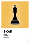 plakat: spillebrikken konge i sort - honeycomb-Brætspil-A1two3