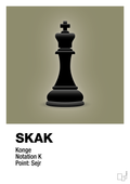 plakat: spillebrikken konge i sort - misty forrest-Brætspil-A1two3