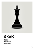 plakat: spillebrikken konge i sort - painters white-Brætspil-A1two3