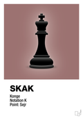 plakat: spillebrikken konge i sort - plum-Brætspil-A1two3