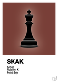 plakat: spillebrikken konge i sort - red pepper-Brætspil-A1two3