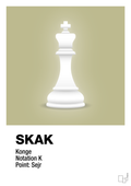 plakat: spillebrikken konge i hvid - back to nature-Brætspil-A1two3