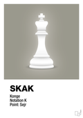 plakat: spillebrikken konge i hvid - battleship gray-Brætspil-A1two3