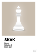 plakat: spillebrikken konge i hvid - creamy mushroom-Brætspil-A1two3