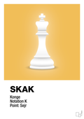 plakat: spillebrikken konge i hvid - honeycomb-Brætspil-A1two3