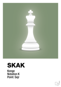 plakat: spillebrikken konge i hvid - jade-Brætspil-A1two3
