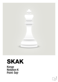 plakat: spillebrikken konge i hvid - painters white-Brætspil-A1two3