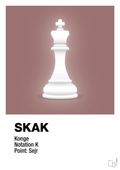 plakat: spillebrikken konge i hvid - plum-Brætspil-A1two3