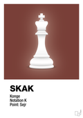 plakat: spillebrikken konge i hvid - red pepper-Brætspil-A1two3