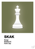 plakat: spillebrikken konge i hvid - secret meadow-Brætspil-A1two3