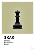 plakat: spillebrikken dronning i sort - back to nature-Brætspil-A1two3