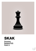 plakat: spillebrikken dronning i sort - broken beige-Brætspil-A1two3
