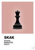 plakat: spillebrikken dronning i sort - bubble shell-Brætspil-A1two3