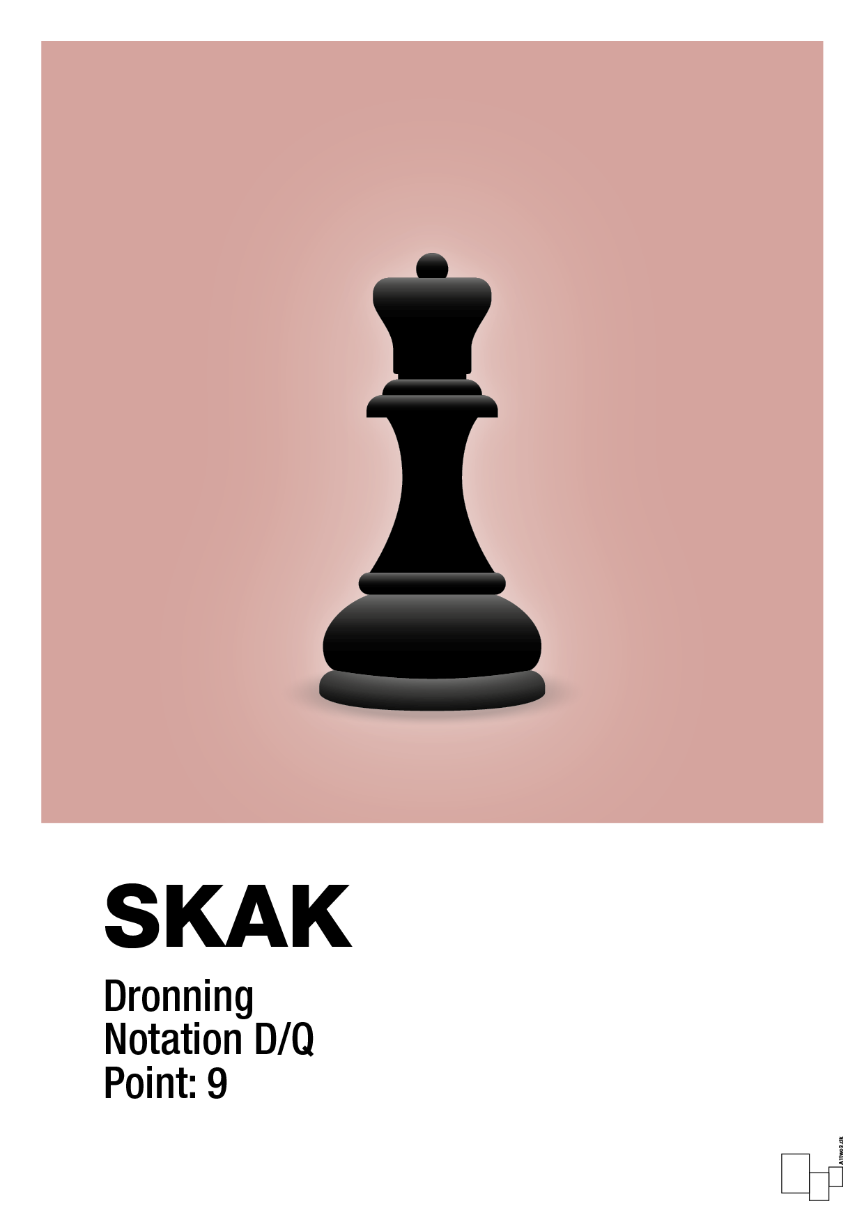 plakat: spillebrikken dronning i sort - bubble shell-Brætspil-A1two3