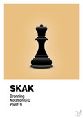 plakat: spillebrikken dronning i sort - charismatic-Brætspil-A1two3
