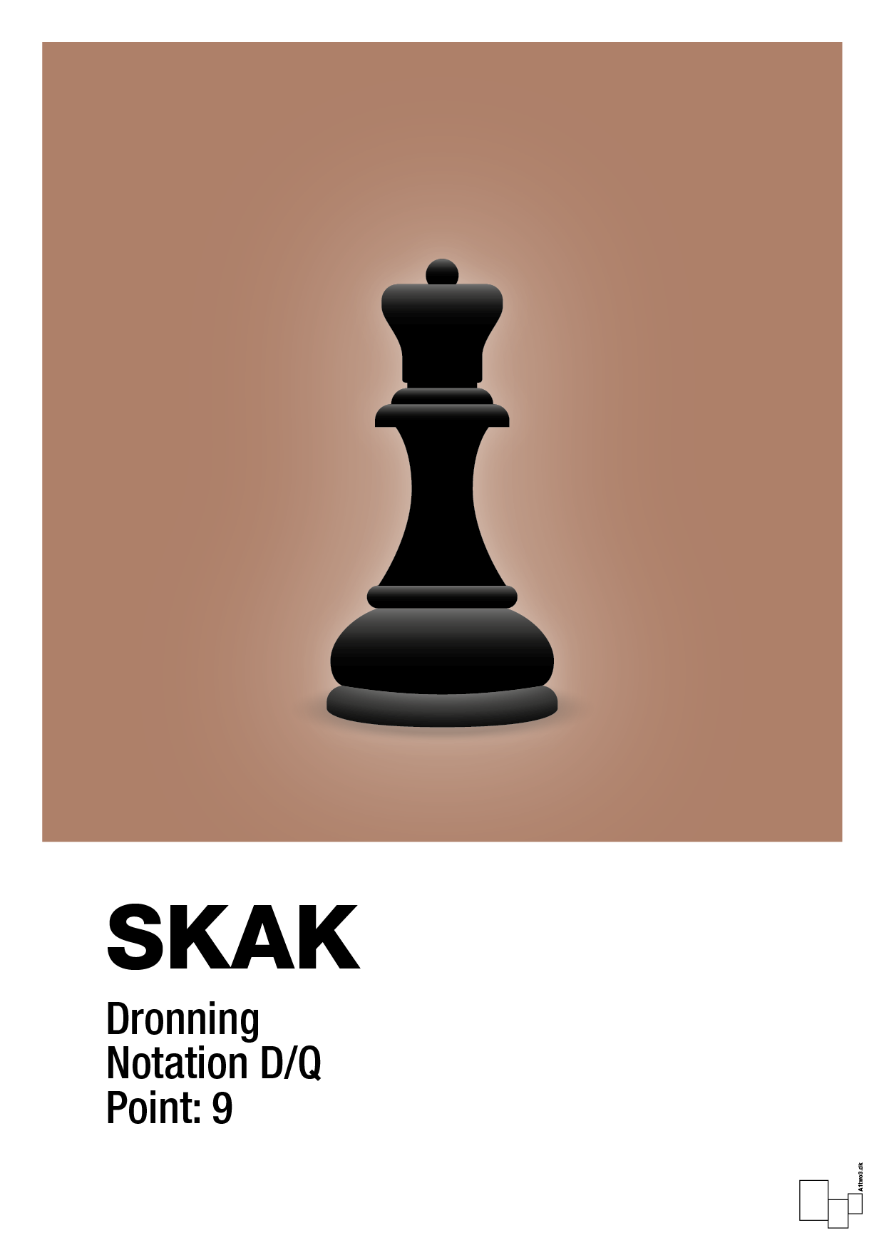 plakat: spillebrikken dronning i sort - cider spice-Brætspil-A1two3