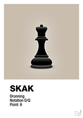 plakat: spillebrikken dronning i sort - creamy mushroom-Brætspil-A1two3