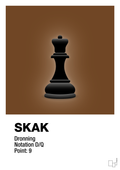 plakat: spillebrikken dronning i sort - dark brown-Brætspil-A1two3