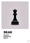 plakat: spillebrikken dronning i sort - dusty lilac-Brætspil-A1two3