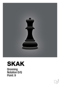 plakat: spillebrikken dronning i sort - graphic charcoal-Brætspil-A1two3