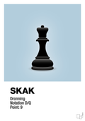 plakat: spillebrikken dronning i sort - heavenly blue-Brætspil-A1two3