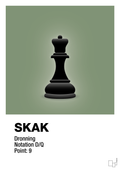 plakat: spillebrikken dronning i sort - jade-Brætspil-A1two3