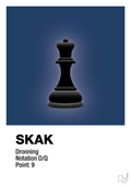 plakat: spillebrikken dronning i sort - lapis blue-Brætspil-A1two3