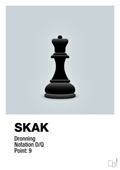 plakat: spillebrikken dronning i sort - light drizzle-Brætspil-A1two3