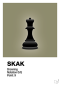 plakat: spillebrikken dronning i sort - misty forrest-Brætspil-A1two3
