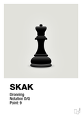 plakat: spillebrikken dronning i sort - painters white-Brætspil-A1two3