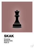 plakat: spillebrikken dronning i sort - plum-Brætspil-A1two3