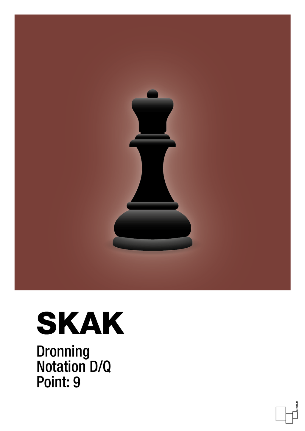 plakat: spillebrikken dronning i sort - red pepper-Brætspil-A1two3