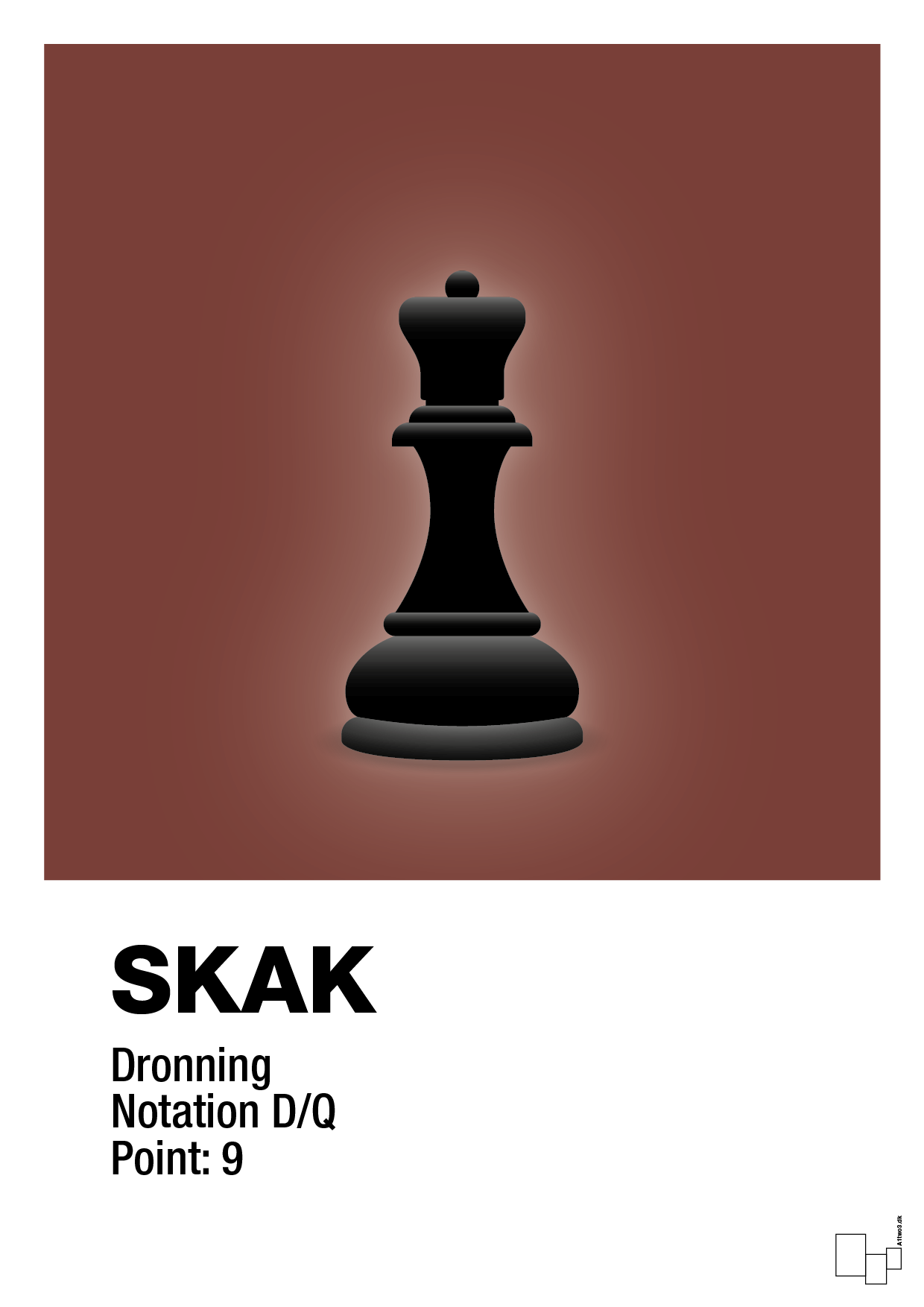 plakat: spillebrikken dronning i sort - red pepper-Brætspil-A1two3