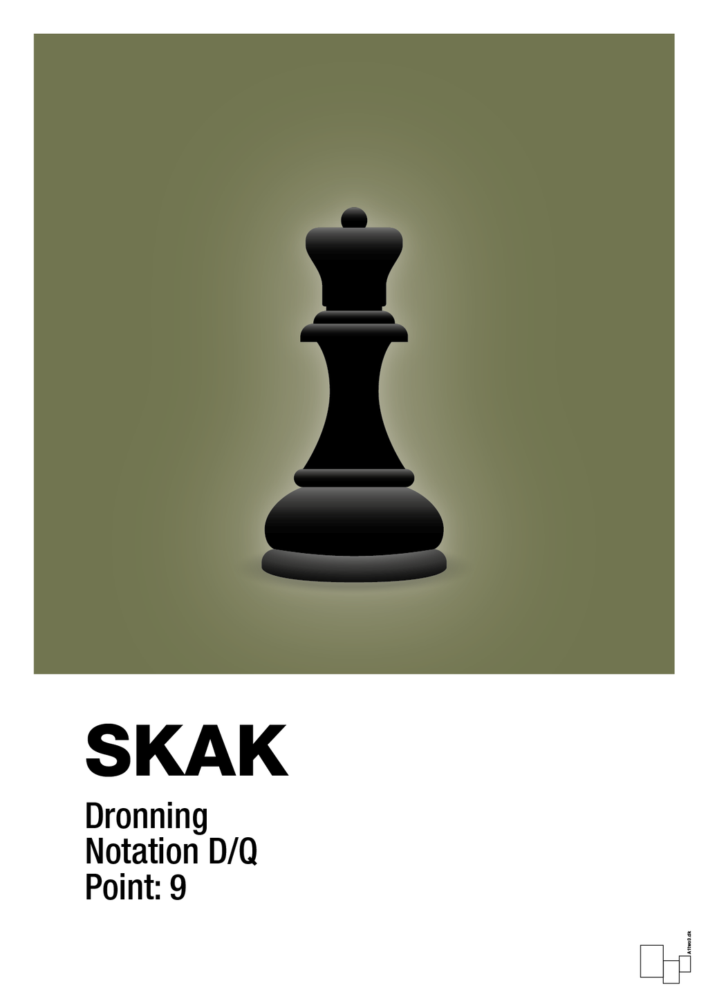 plakat: spillebrikken dronning i sort - secret meadow-Brætspil-A1two3