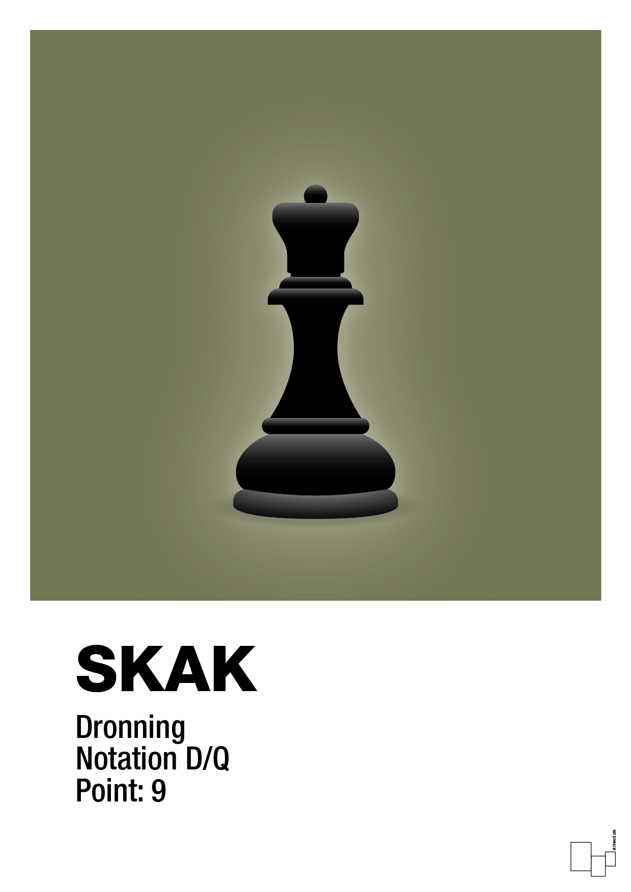 plakat: spillebrikken dronning i sort - secret meadow-Brætspil-A1two3