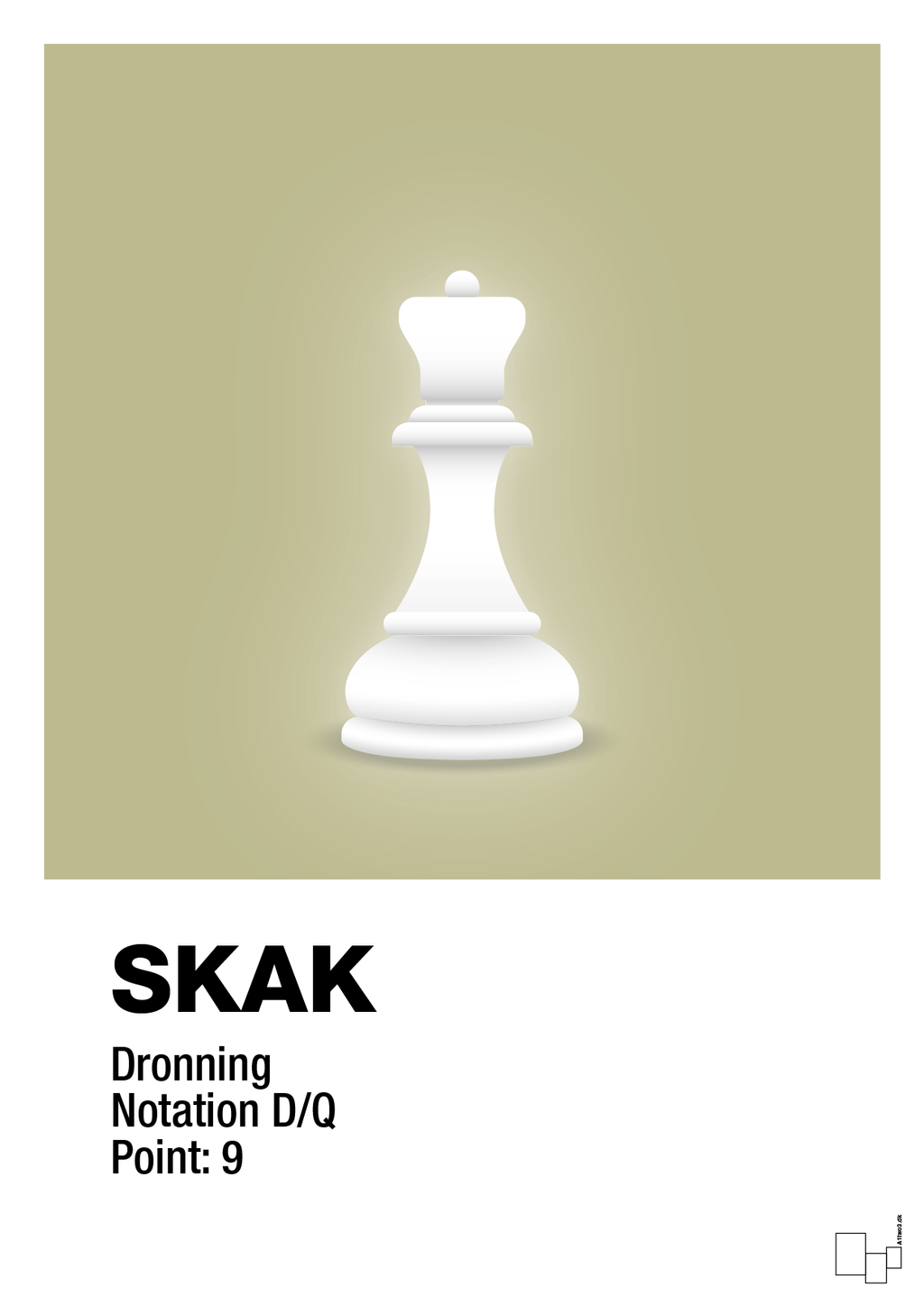 plakat: spillebrikken dronning i hvid - back to nature-Brætspil-A1two3