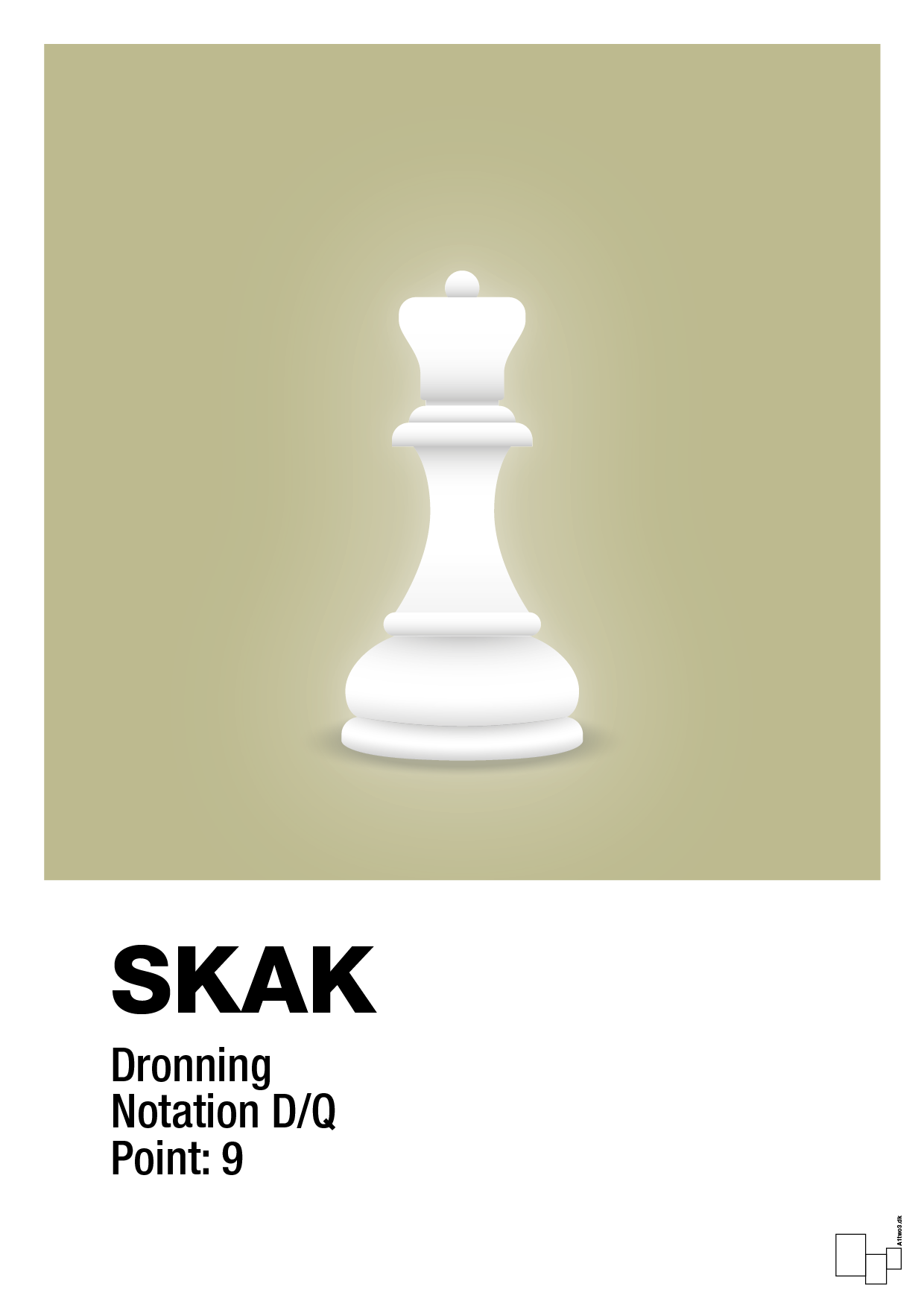 plakat: spillebrikken dronning i hvid - back to nature-Brætspil-A1two3