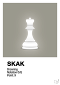 plakat: spillebrikken dronning i hvid - battleship gray-Brætspil-A1two3