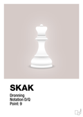 plakat: spillebrikken dronning i hvid - broken beige-Brætspil-A1two3