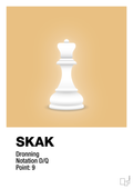 plakat: spillebrikken dronning i hvid - charismatic-Brætspil-A1two3