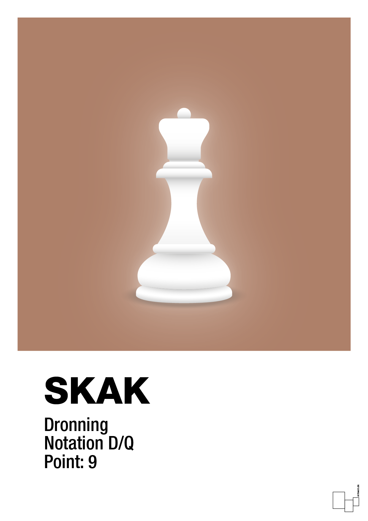 plakat: spillebrikken dronning i hvid - cider spice-Brætspil-A1two3