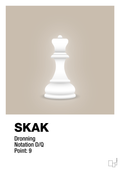 plakat: spillebrikken dronning i hvid - creamy mushroom-Brætspil-A1two3