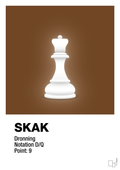 plakat: spillebrikken dronning i hvid - dark brown-Brætspil-A1two3