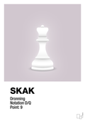 plakat: spillebrikken dronning i hvid - dusty lilac-Brætspil-A1two3