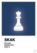 plakat: spillebrikken dronning i hvid - lapis blue-Brætspil-A1two3